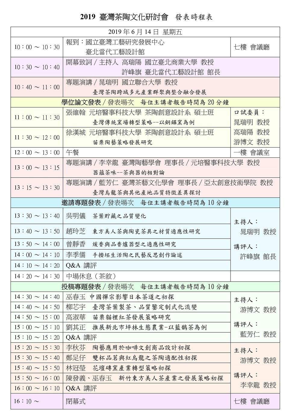 2019 臺灣茶陶文化研討會 